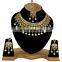 Green Gold Plated Indian Handmade Ethnic Party wear Kundan Zerconic Necklace set Color