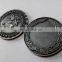 Zinc cast flat wave edge 3D relief custom souvenir coin