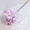 Lifelike Single Leaf Real Touch Light Rosy Hydrangea Artificial Flower