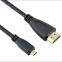 Micro HDMI to HDMI D-type HD cable with 14+1 pure copper core line for PC/tablet/camera