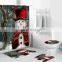 Custom design printing bathroom set christmas decoration shower curtain set for bathroom