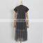 Patchwork Mesh Casual Dress Women Summer Fashion Clothes