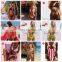Summer women's solid color bikini set push-ups steel plate bra swimsuit swimwear triangle bath suit swimwear biquini