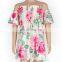 Mother Daughter Matching Family Floral Dresses Off Shoulder Pineapple Short Sleeve Women Girls Long Maxi Dress Girl Clothing 1PC