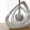 Popular solid geometry design ceramic base bedside night lamp for hotel decor