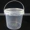 Hot sale Printing&Packaging pp clear round plastic bucket with lid and handle