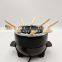 Small 1.3L 800W Aluminum Chocolate Fondue Cheese Pot With Wooden Forks