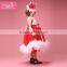 Dancing Stylish Baby Girls Casual Long Feather Red Dress for Party Wholesale