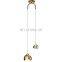 Round Gold Crystal Ceiling Light Modern Rectangle Crystal Pendant Chandelier Lamp For Villa Hotel Project