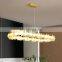2022 Round Indoor Luxury Pendant Light Gold LED Hanging Lights cristal Home Nordic Modern Ceiling Fixtures Crystal Chandelier