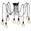 Vintage Industrial DIY Ceiling Lamp Suit Edison Bulb beautiful atmos Long Lights Spider Pendant Foyer Luxury Fixture Chandelier