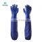 Morntrip Industrial safety construction anti slip grip heavy duty Cotton Blend Blue PVC coated gardening working gloves