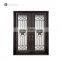 Luxurious Black Arch Forged Iron Double Entry Door For Apartment Design