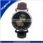 Round dial case mechanical watch leather watch strap