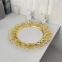 New Arrival Mirror Hollow Charger Plate Lace Fruit Plate Banquet Place Mat