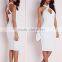 halter neck cross over detail fashion dress sexy bodycon dress lady party dress