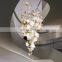 Modern Style Flower Custom Decorative Hotel Banquet Hall Hand Blown Glass Leaf Chandelier