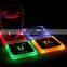 ABS colorful light emitting thick cup mat LED circular cup mat color changing cup mat