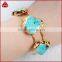 Genuine fashion turquoise jewelry, semi-precious gemstone bracelet gold jewelry
