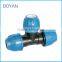 China Wholesale Plastic Pipe Fitting PP Compression Quick Pipe Fitting Equal Tee