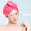 High quality super-thick microfiber hair drying cap lady gym swimming shower pink yellow hair fast dry drying cap turban towel