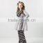 Baby Girl Boutique Plain Top With Stripe Pants Clothing Sets