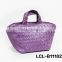 LCL-B1303131-D braid look pu pvc color customized fashion lady travel weekend tote cosmetic bag