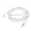 Step Down Design White Metal Shell 3.5mm Male To Male Stereo Audio Car Aux Cable