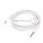 Step Down Design White Metal Shell 3.5mm Male To Male Stereo Audio Car Aux Cable
