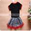 Latest kid's boutique dresses baby girl's Christmas fancy design cotton dresses