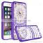 Samco Pink TPU PC for iPhone 6 Clear Case for Print Design, Mandala Flower Transparent Clear for iPhone 6 Case