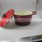 enamel coated cast iron casserole, porcelain enameledr ound casserole, cast iron cookwares, cast iron pots with enamel coating