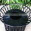 Powder coated metal garbage outdoor waste bin