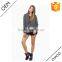 2016 fall New fashion stripe two tone wholesael bulk hoodies for women