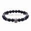 24k Gold Plated Helmet Spartan Warrior Custom Charm Beaded Bracelet for Men