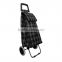 2015 China cheap promotional foldable bag with two wheels shopping cart bag