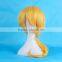 Short Bob Hair Yellow Cosplay Wig for Bright Party , Synthetic Hair