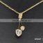 Double arrow hearts with AAA cubic zirconia pendant necklace good jewelry
