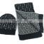 Double-faced unisex men and women's Knit Hat and Kit Scarf set
