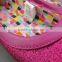 Shoes kids girls ballet flats fuchsia pink glitter shoes with PU collar pretty shoes