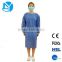Spunlace nonwoven white long sleeved protective gown