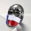 Jingli Jewelry factory wholesale stainless steel flag masked skull rings, custom epoxy titanium steel rings (GH-003)