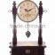 Antique Brown Wooden Desktop Pendulum Clock For Home Decor