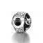 D191 hot silver black orchid beads,crystal flower charms for bracelet