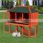 Pawhut Wooden Rabbit House / Wood Bunny Hutch w/ Lower Outdoor Run