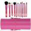 12 Pcs Pro Makeup Cosmetic Brush Kit Leather Cylinder Cup Holder Case Set Cheap Makeup Brush
