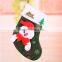 China Personalized Fabric Applique Kit Socks Holders Wool Felted Bulk Christmas Stockings Adorned With Elk Santa Claus Bear Tree