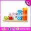 Colorful educational baby stacking toys wooden animal blocks W13D113