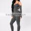 Black Latex xxxl sizes Catsuit Long Sleeve Cold Shoulder Skinny Leg Womens Cocktail Clubwear Evening Jumpsuits