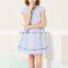 2017 summer new children's cotton school girl belted plaid dress